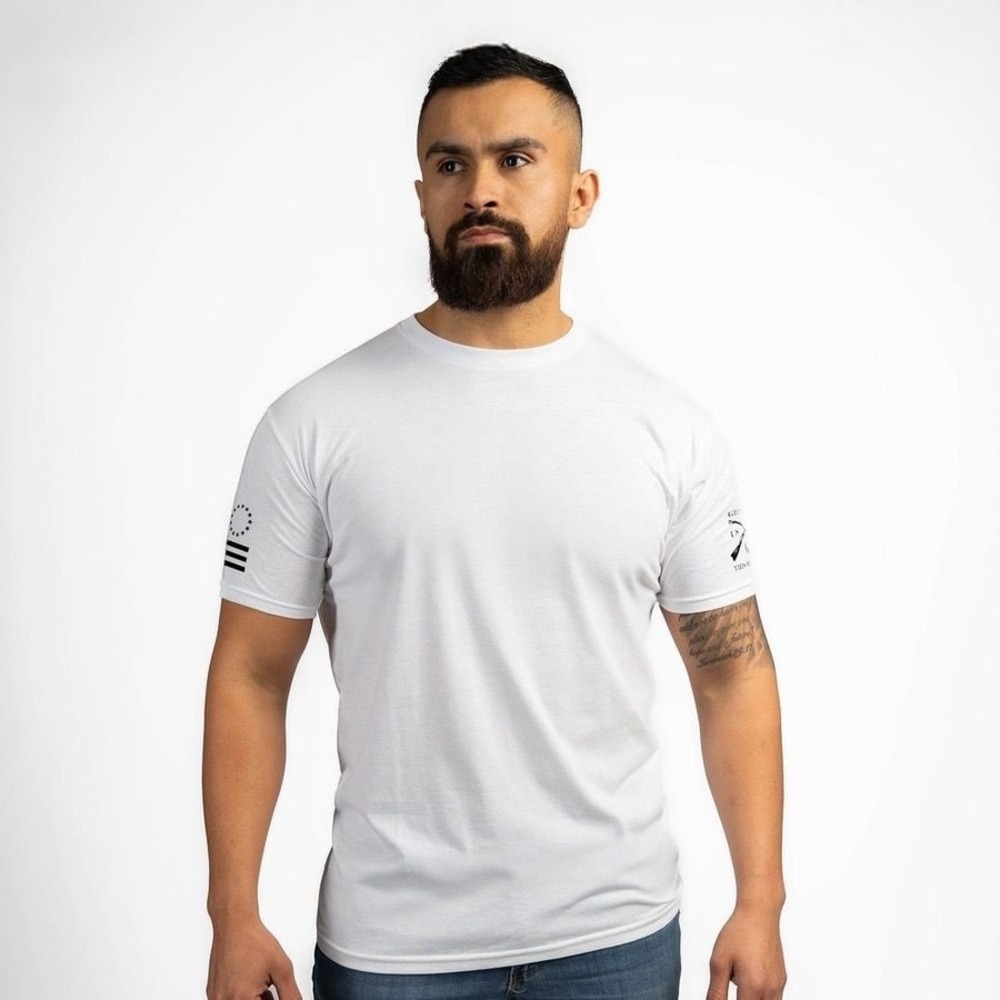 Grunt Style Mens M T-Shirt Cotton Tee Patriotic Graphics White Black Medium